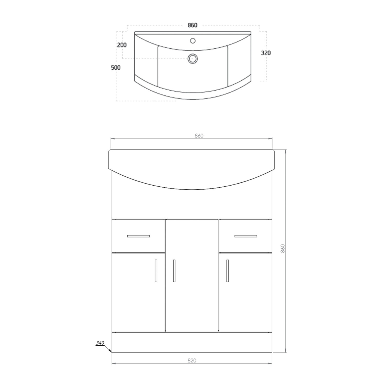 LANZA-850-BASINUNIT-GWTE_LINEDRAWING_001