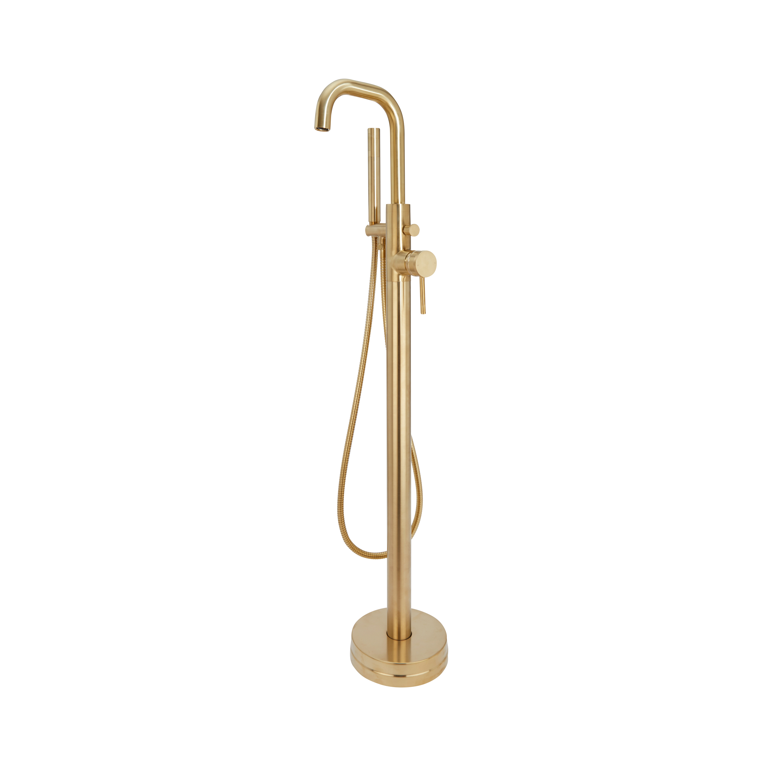 Core Freestanding Bath Shower Mixer Brushed Brass | Scudo Bathrooms
