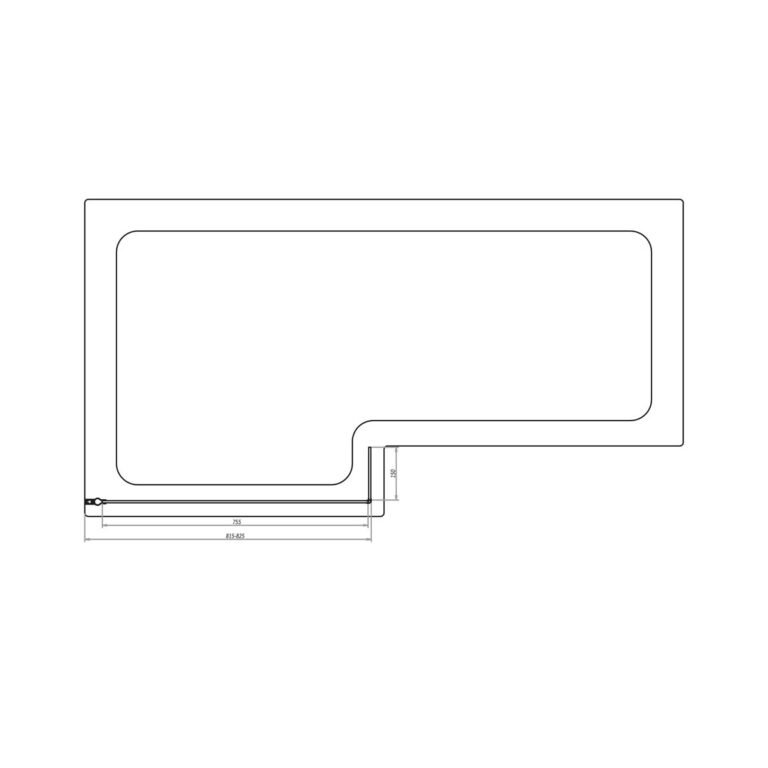 Black L Shape Bath Screen Seal Scudo Bathrooms