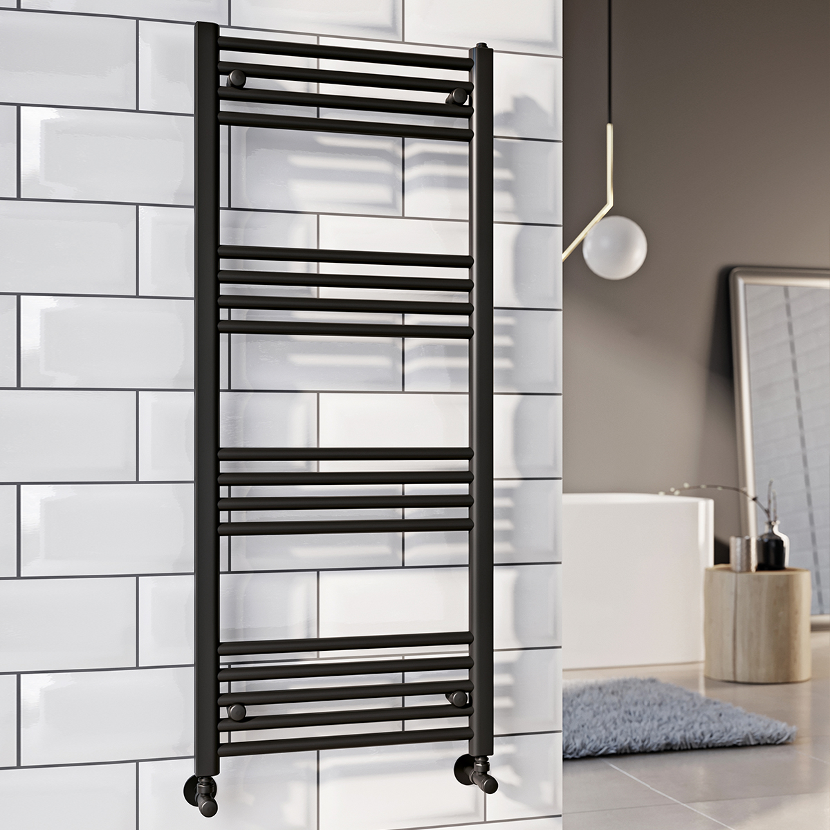 Black Ladder Rail 500 X 1200 | Scudo Bathrooms