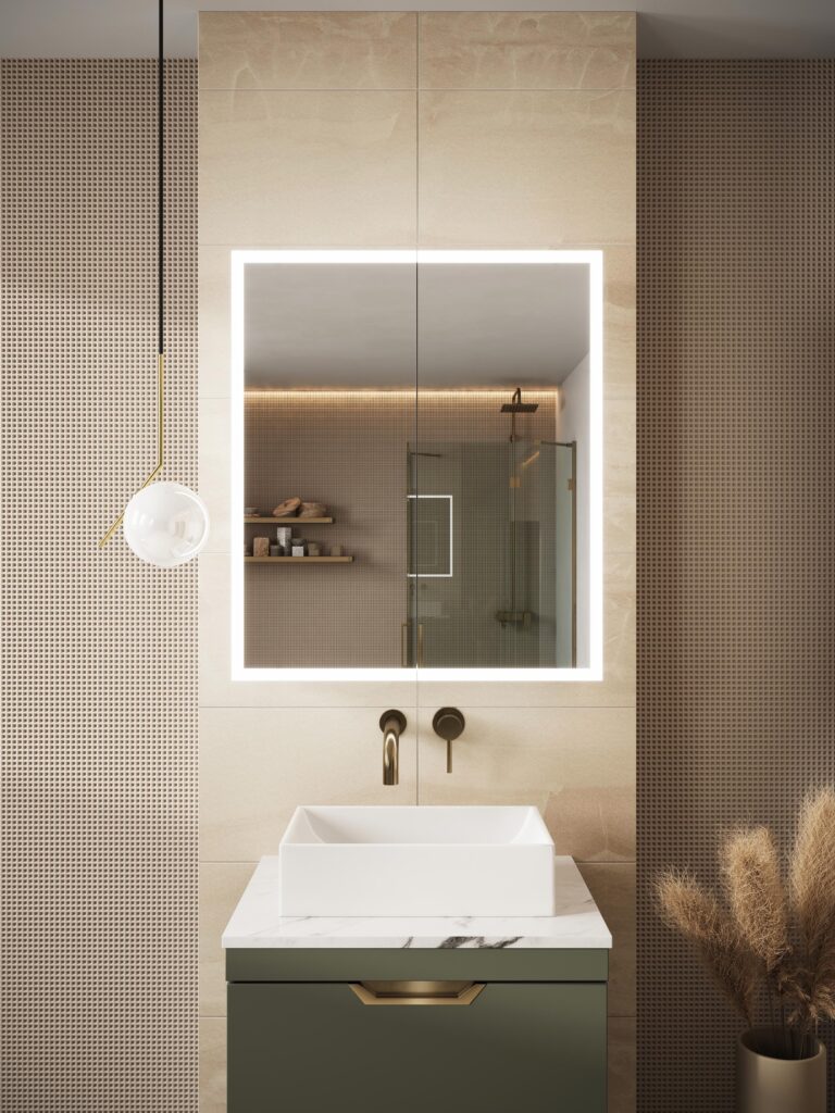 Prospr LED Double Door Mirror with Bluetooth 600x700mm | Scudo Bathrooms