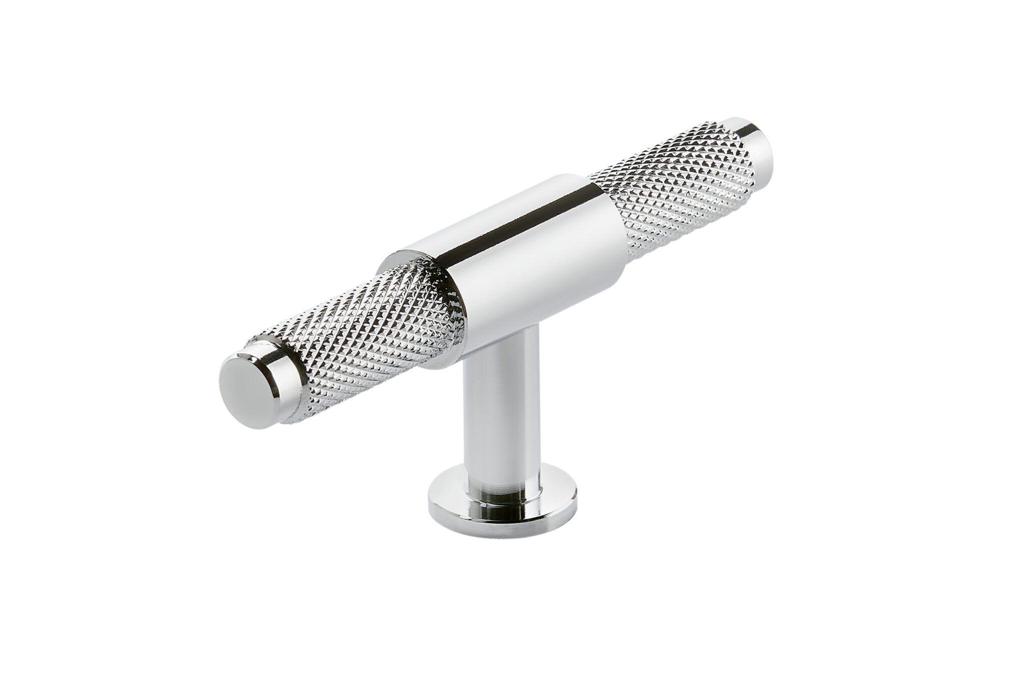 Knurled T Bar 95mm Handle Chrome Scudo Bathrooms