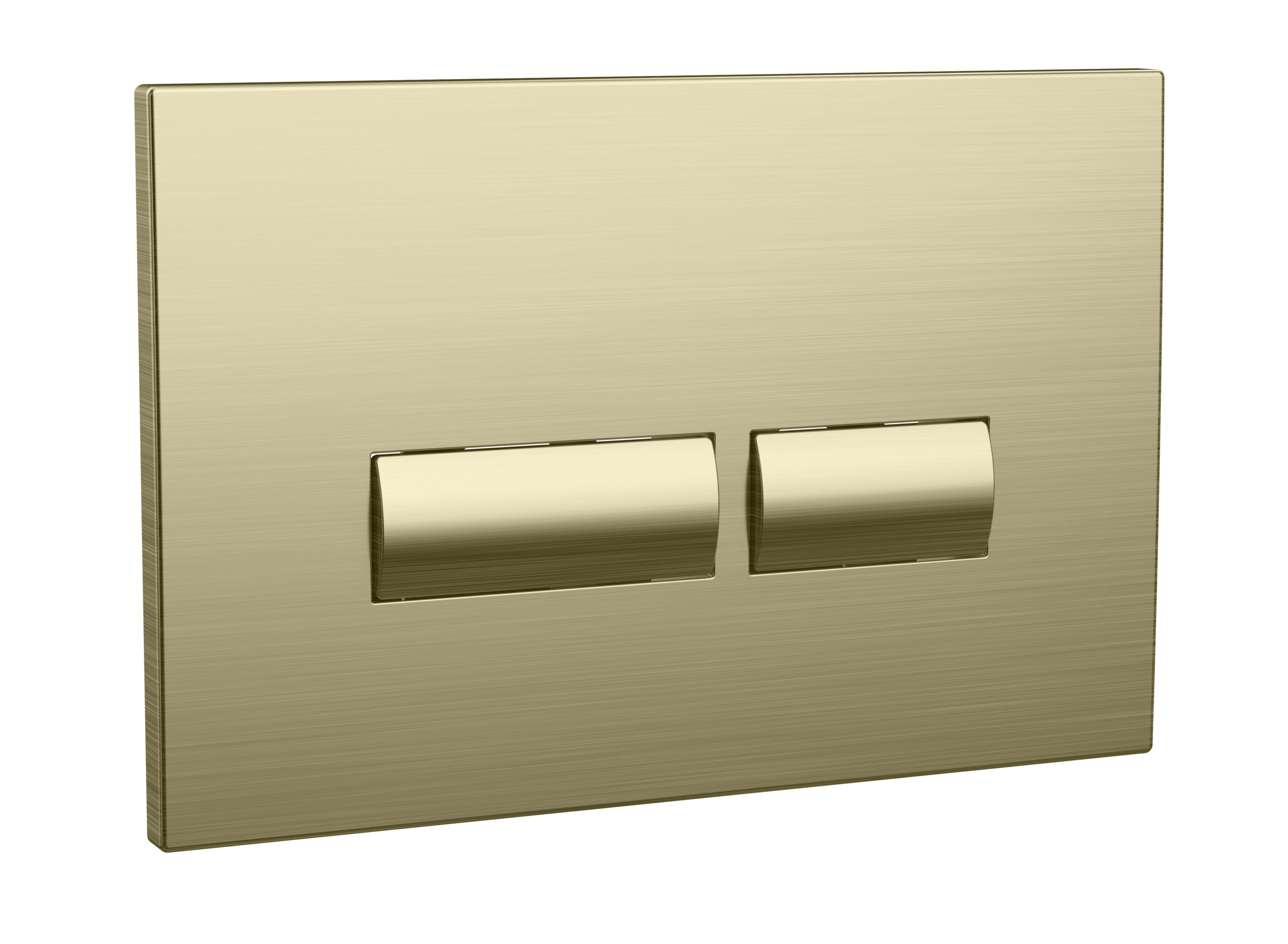 Swesh Button Square Brushed Brass Dual Flush Button | Scudo Bathrooms