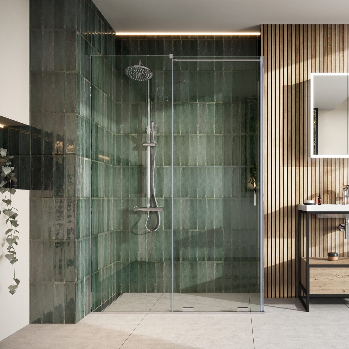 Sliding Taps Momentum Sliding Wetroom 1200 | Scudo Bathrooms